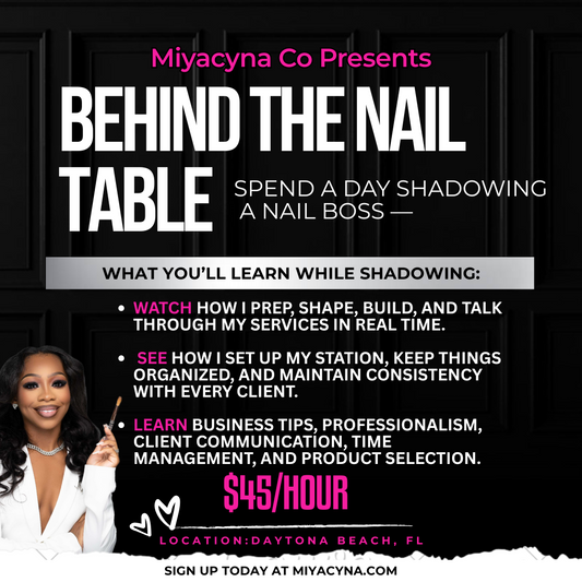 Behind the nail table
